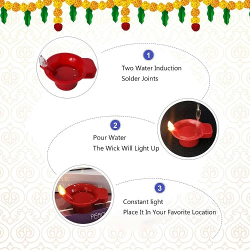 LED Light Water Sensor Diyas Plastic with, Ambient Lights, (Pack of 6/12/18/24)