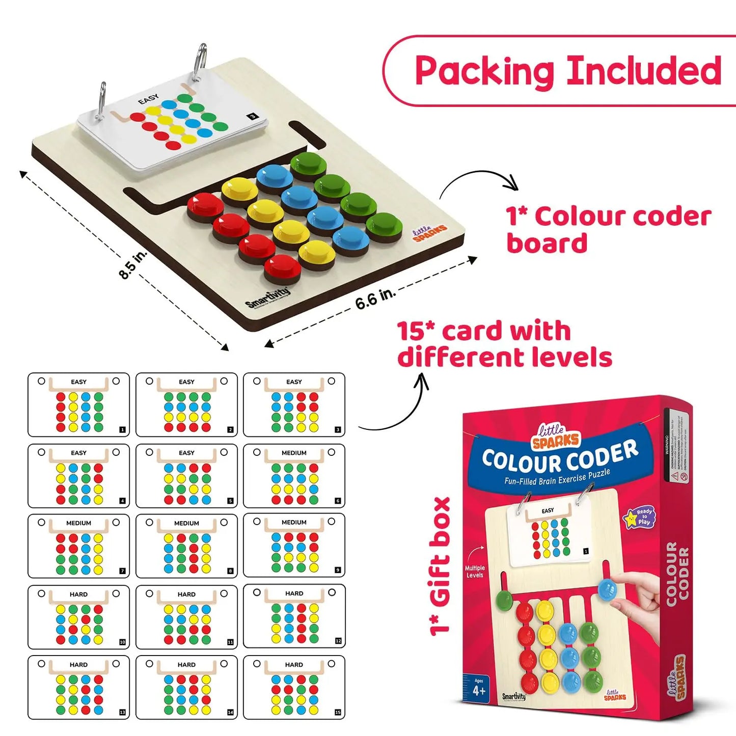 Colour Coder - Kids Montessori Slide Puzzle Game Color & Pattern Matching Learning Toys for Kids