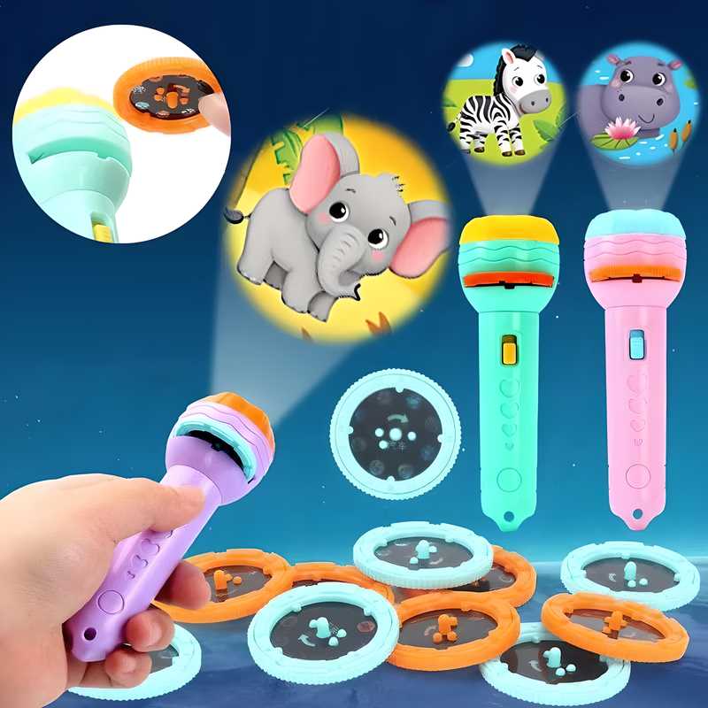Slide Flashlight Torch Education Learning Kids Toy| Magical Projection | Nighttime Comfort & Sweet Dreams