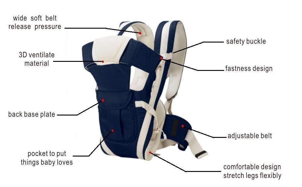 Baby Carrier Bag/Adjustable Hands Free 4 in 1 Baby/Baby sefty Belt/Child Safety Strip/Baby Sling Carrier Bag/Baby Back Carrier Bag (Black) Front Carry Facing
