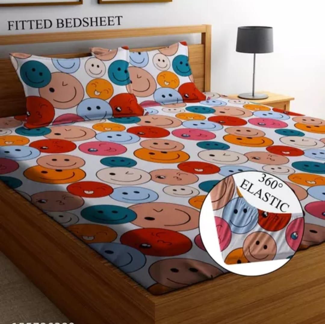 Round Elastic Fitted Double Bed Bedsheet