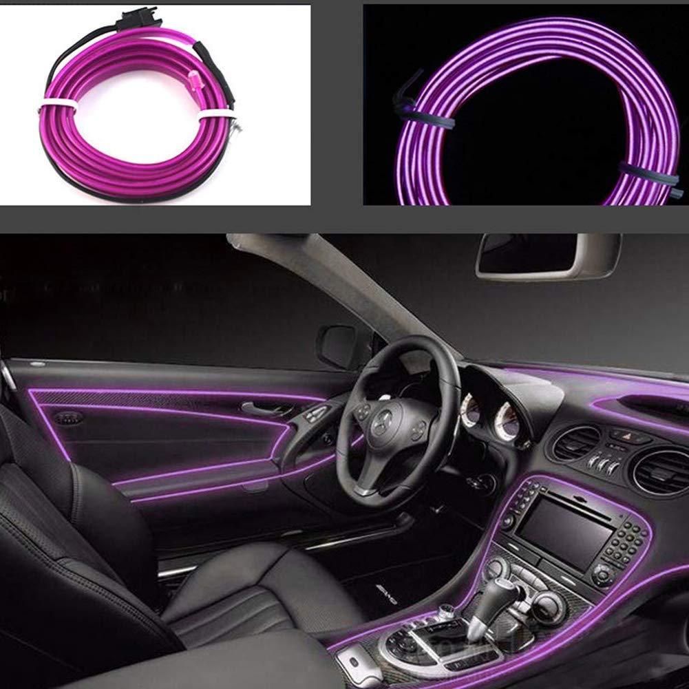 Automaze El Wire, 5M Neon Lights 5V with Fuse Protection for Car Interior Decoration ( Ice Blue )q