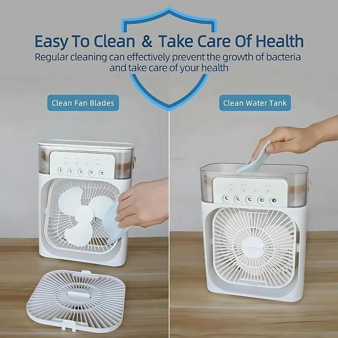 3-in-1 USB Fan | Air Cooler + Humidifier + Silent Cooling