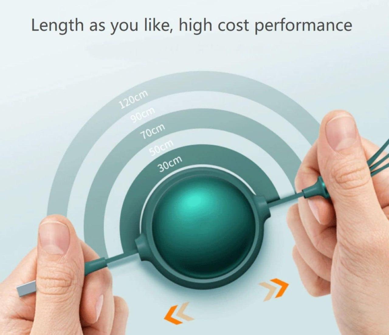 3 in 1 Charging Data Cable green