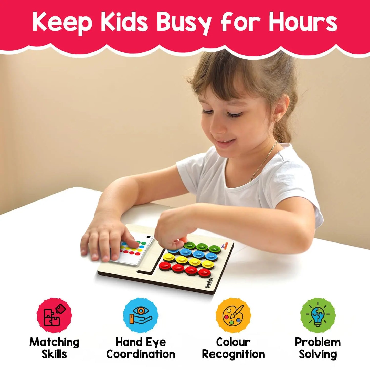 Colour Coder - Kids Montessori Slide Puzzle Game Color & Pattern Matching Learning Toys for Kids
