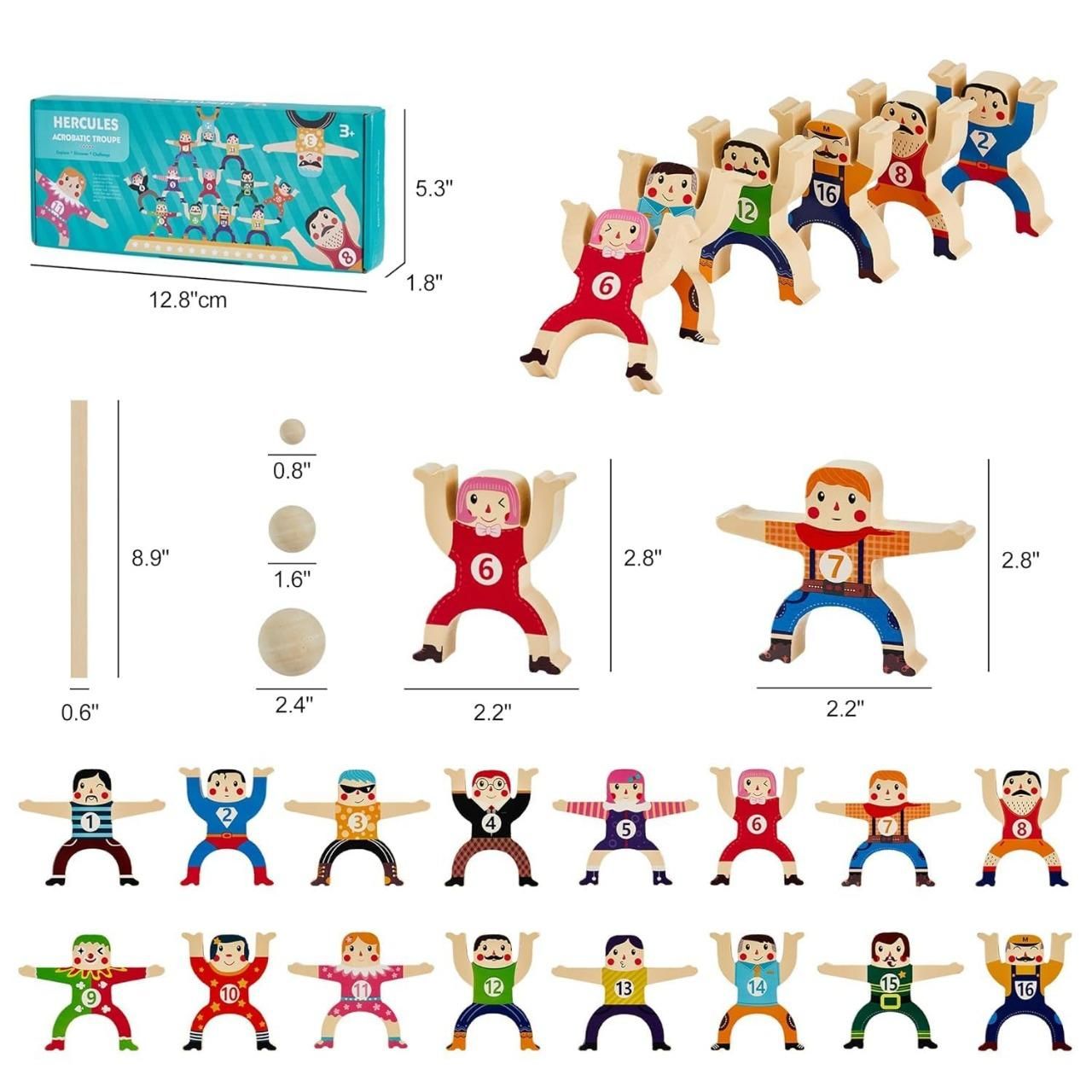 Hercules Wooden Jenga Balancing Toy