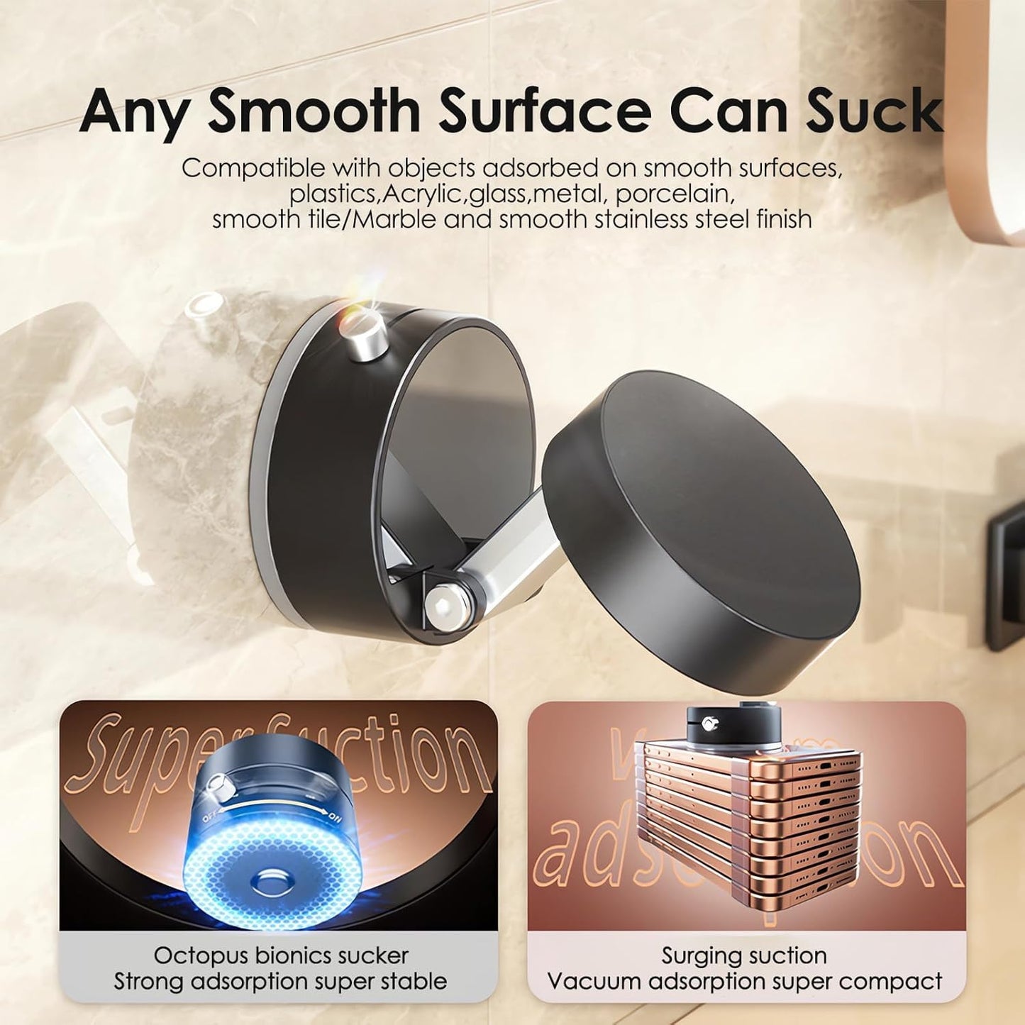 Stick Anywhere! Powerful Magnetic Suction Phone Holder for Car & Home