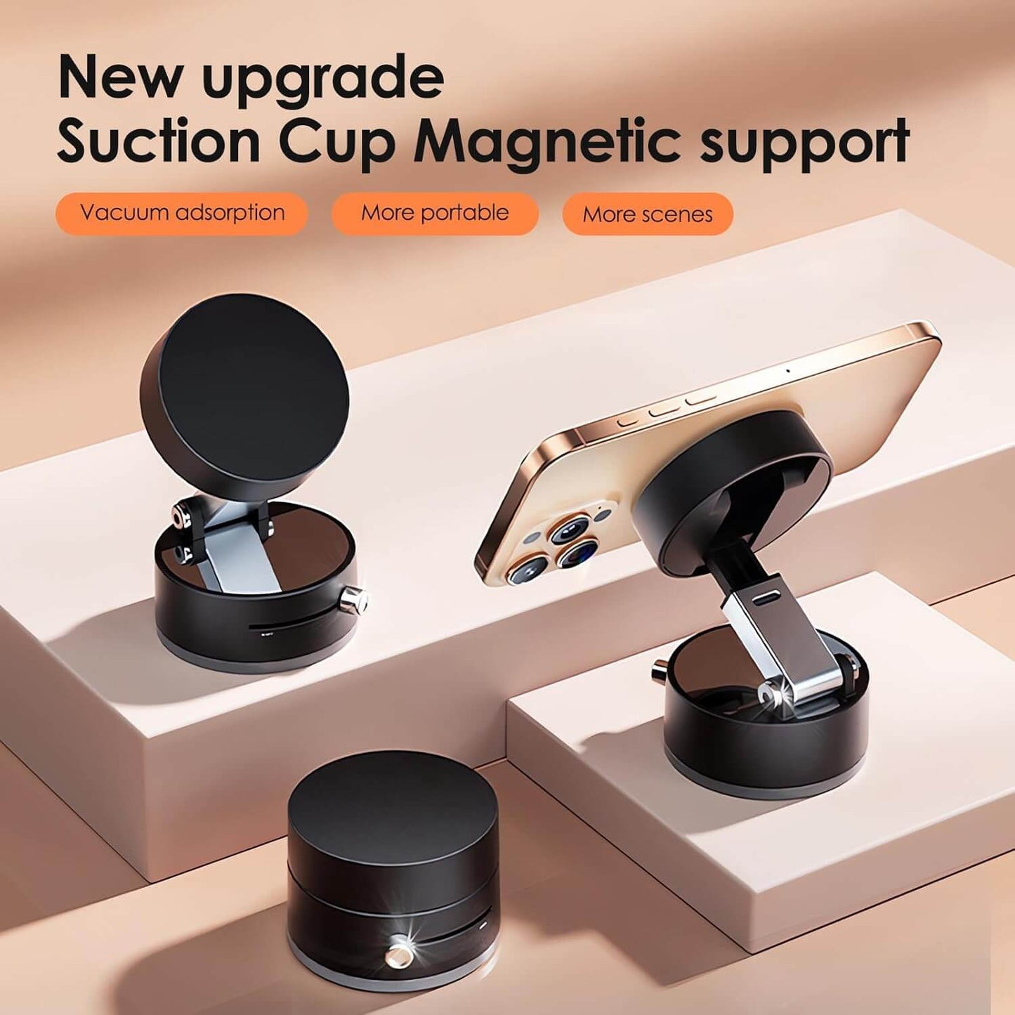 Stick Anywhere! Powerful Magnetic Suction Phone Holder for Car & Home