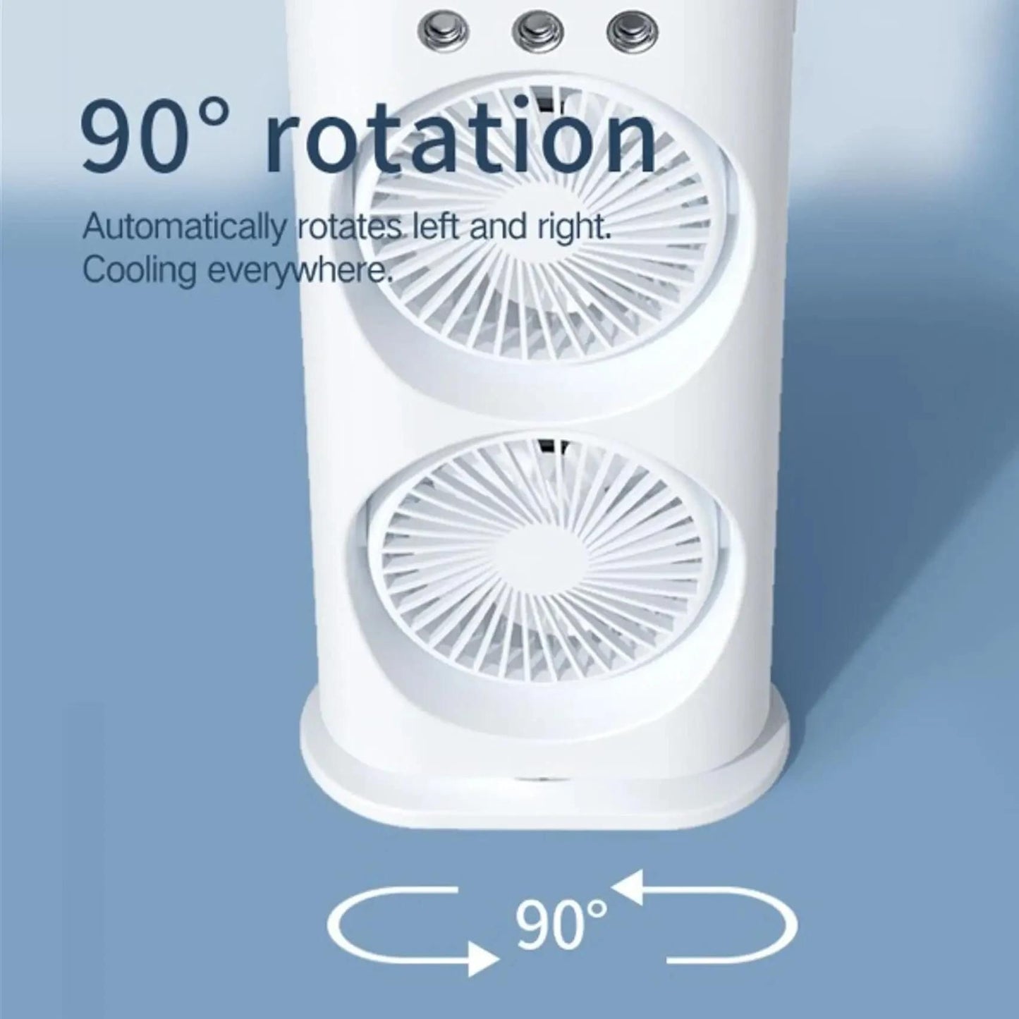 Double-Ended Spray Fan – 2X Cooling Power + Mist Refresh!