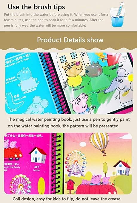 Reusable Magic Water Quick Dry Book Water Coloring Book x 1