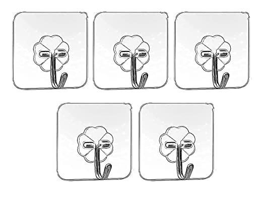 Self-Adhesive Wall Hooks – Waterproof, 10kg Load, Pack of 20