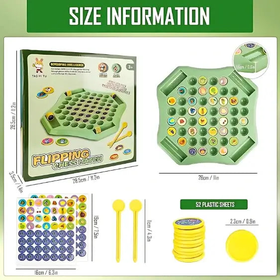 Flip & Match Animal Memory Game Board 4-Player Educational Puzzle Toy for Kids & Family