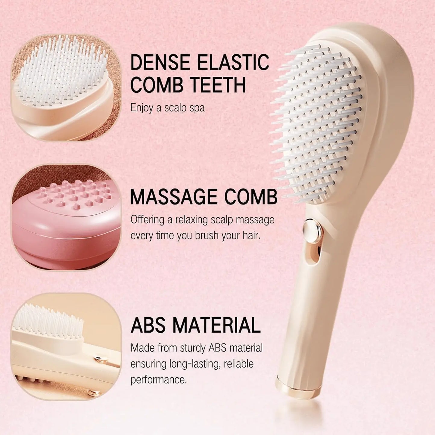 Self-cleaning Anti-static Massage Comb for Adults and Kids- Pack of 1