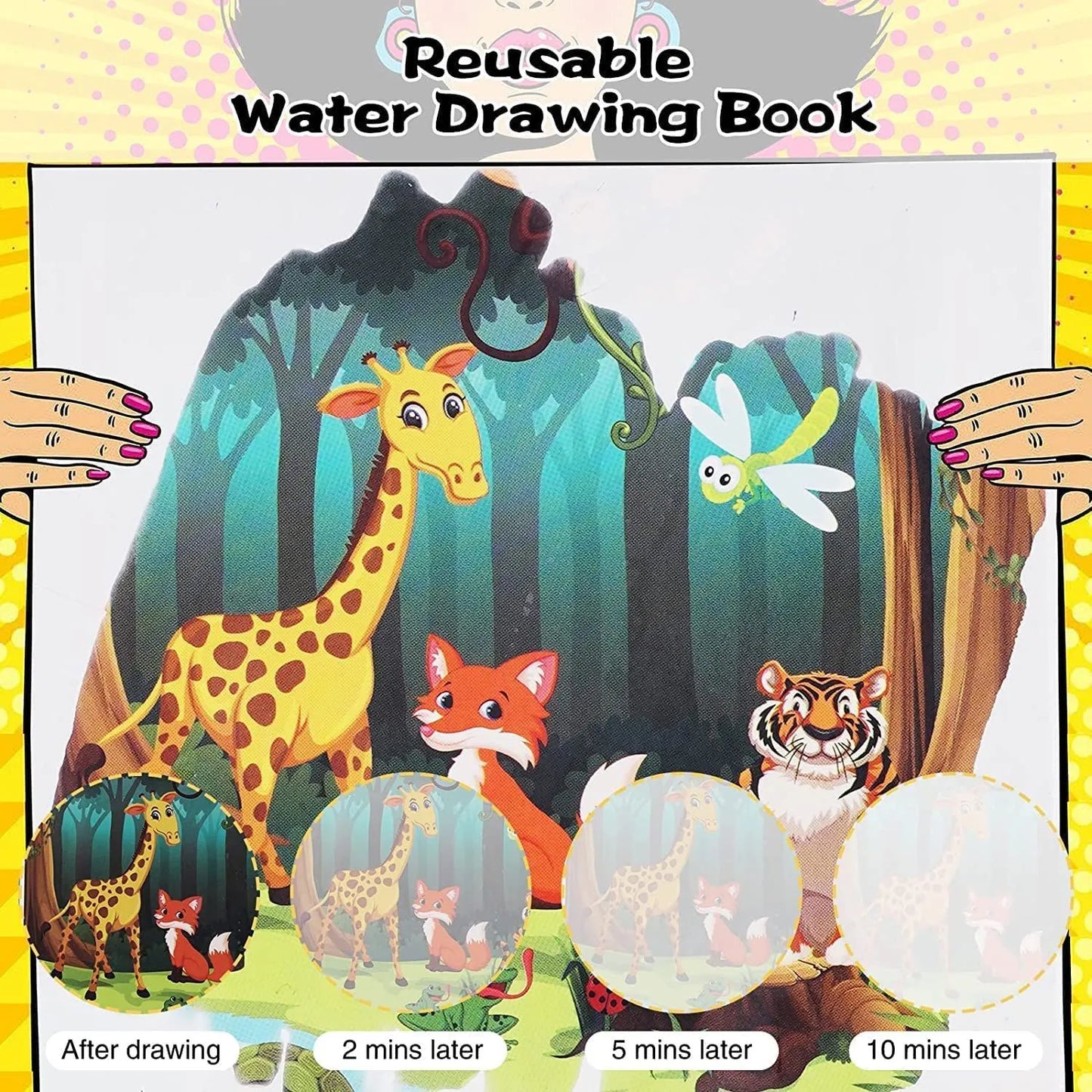 Reusable Magic Water Painting Book - 4 books