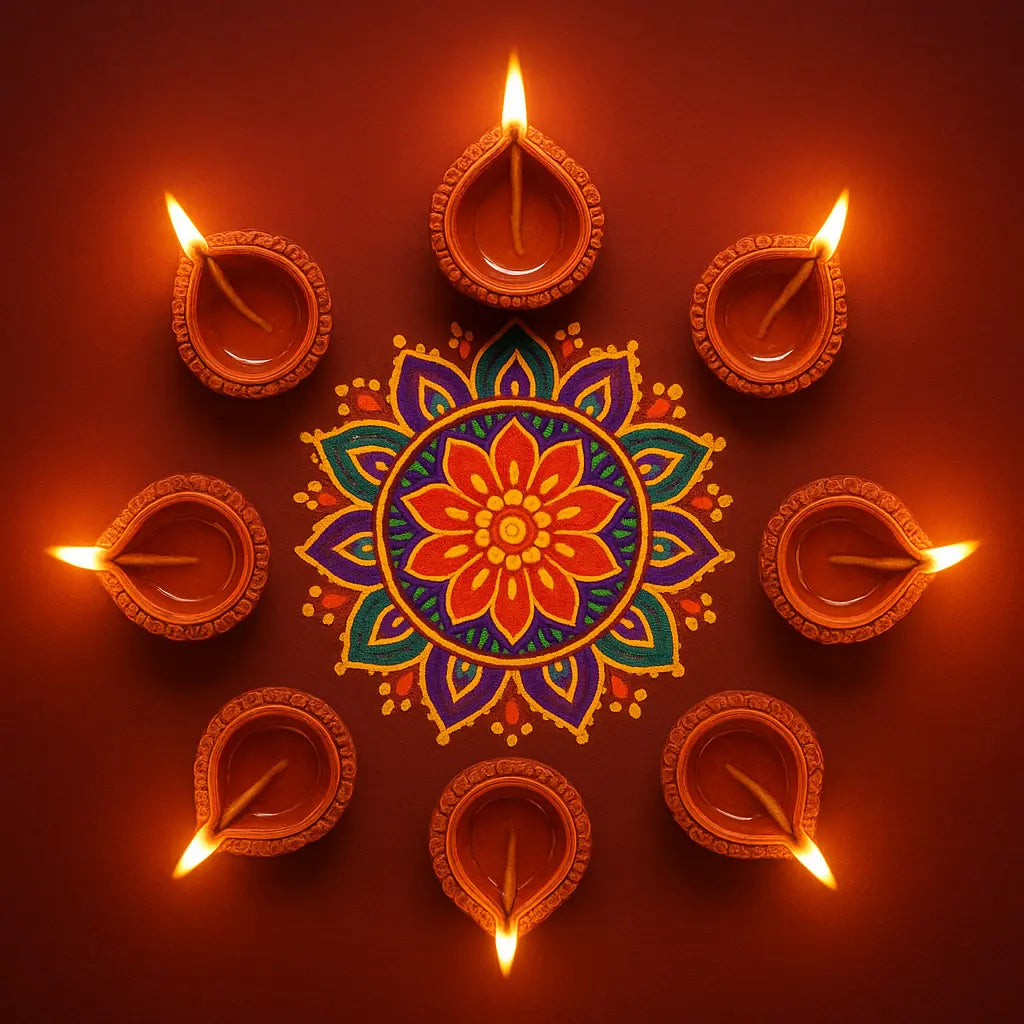 Diwali Diyas & Rangoli Decor