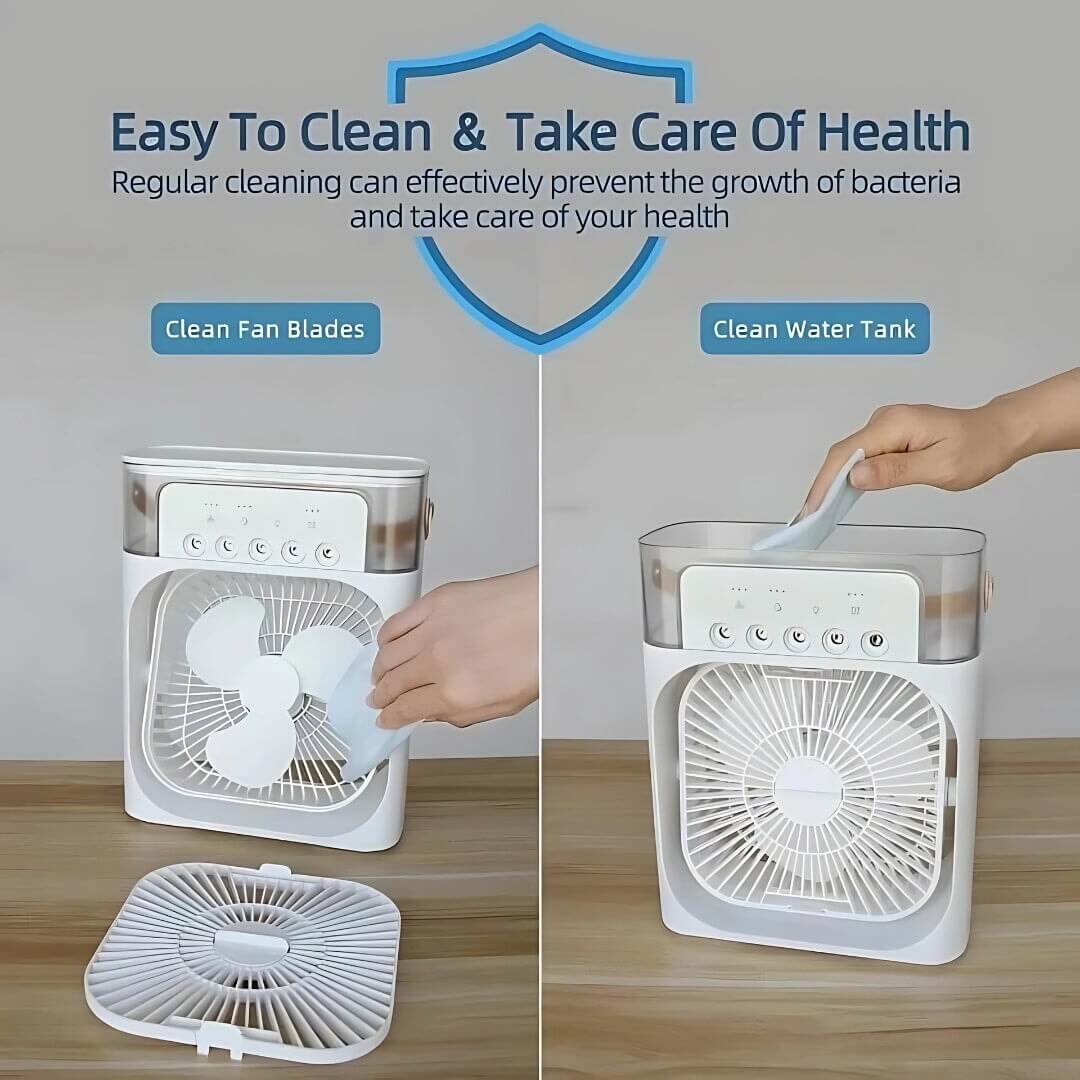 3-in-1 USB Fan | Air Cooler + Humidifier + Silent Cooling