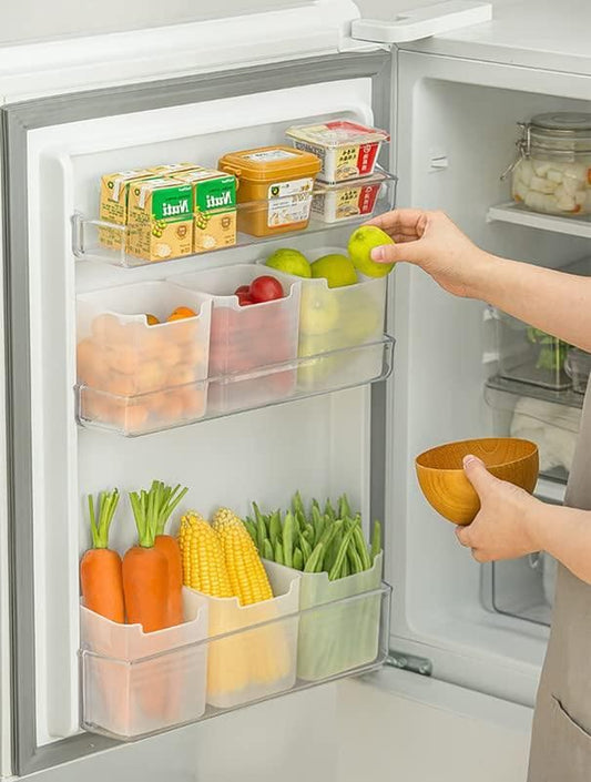 Space -Saving Set of 6 Fridge Door Storage Boxes