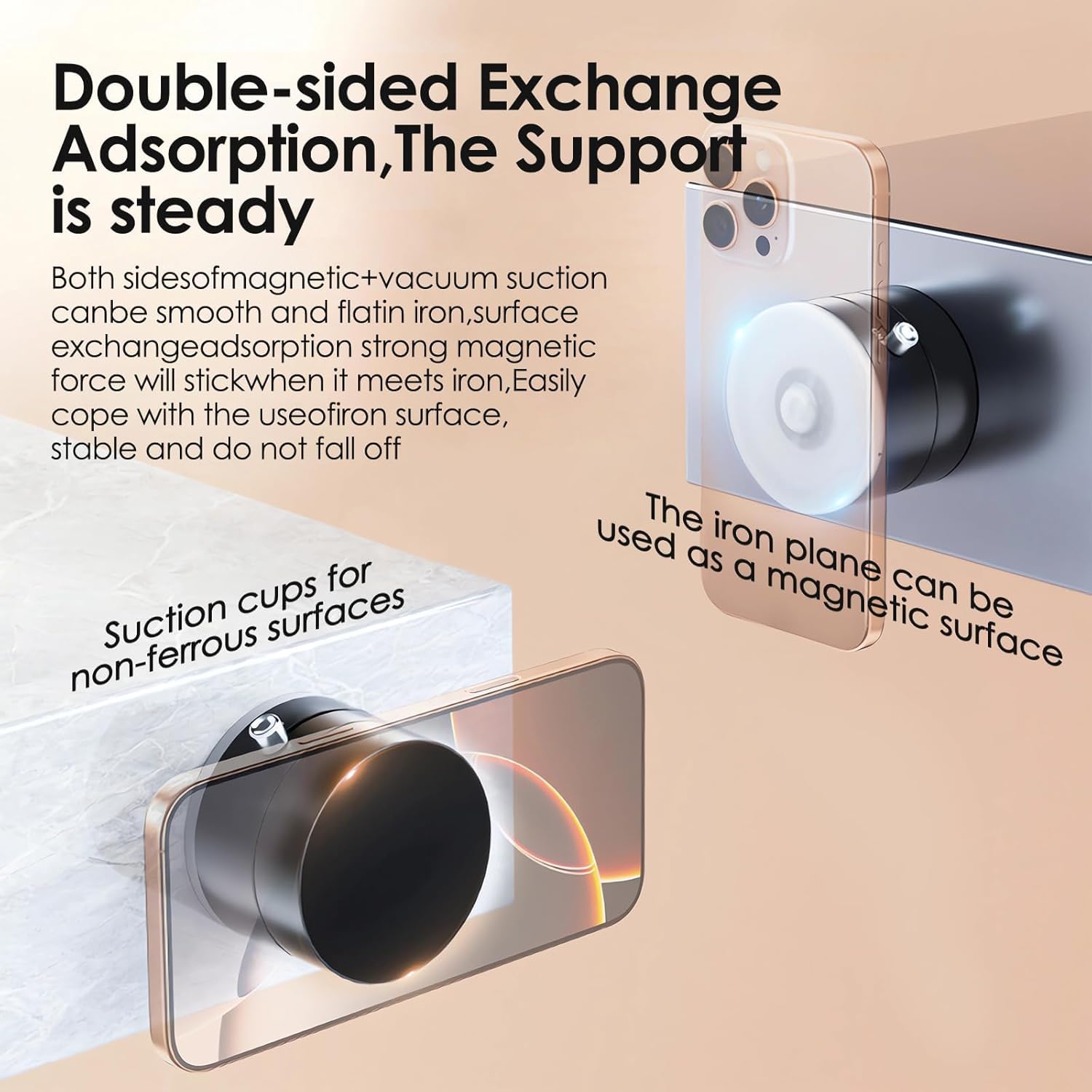 Stick Anywhere! Powerful Magnetic Suction Phone Holder for Car & Home