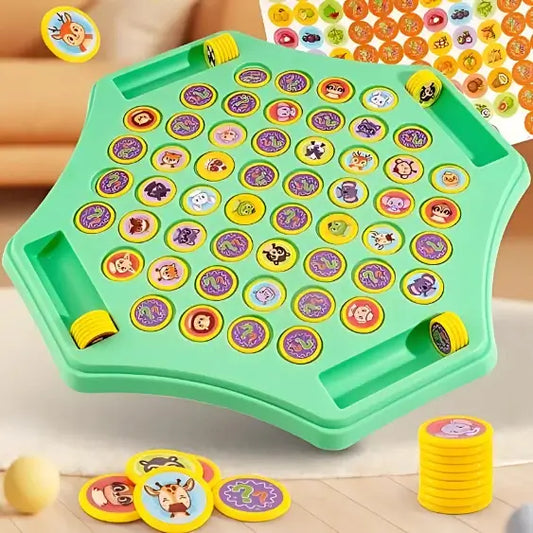 Flip & Match Animal Memory Game Board 4-Player Educational Puzzle Toy for Kids & Family