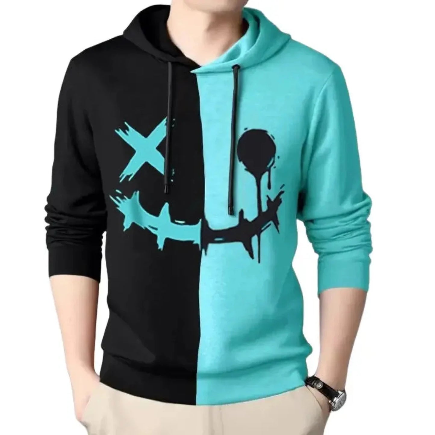 Cotton Printed Full Sleeves Mens Hoodie