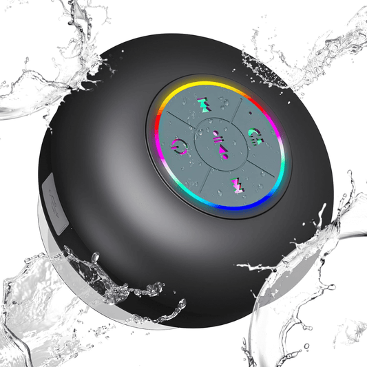 Large Suction Cup Waterproof Bluetooth Speaker with LED Lights – Portable & Wireless X 1