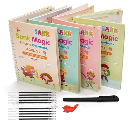 Sank Magic Practice Copybook (4 BOOKS,1 PEN,1 GRIP,10 REFILL)